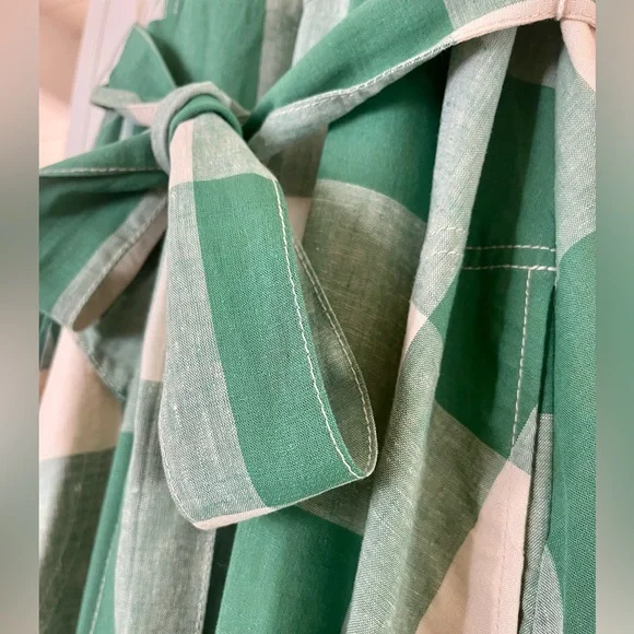 Maeve Green and White Checkered Midi Dress - Picture 4 of 11